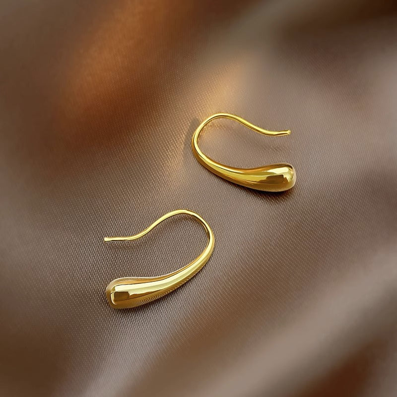 Women's Exquisite Water Drop Simple Elegant Eggplant Eardrops Niche Design Semicircle Ear Hook