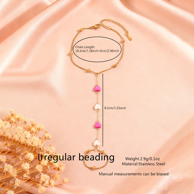 Stainless Steel Heart-shaped Finger Chain Light Bracelets