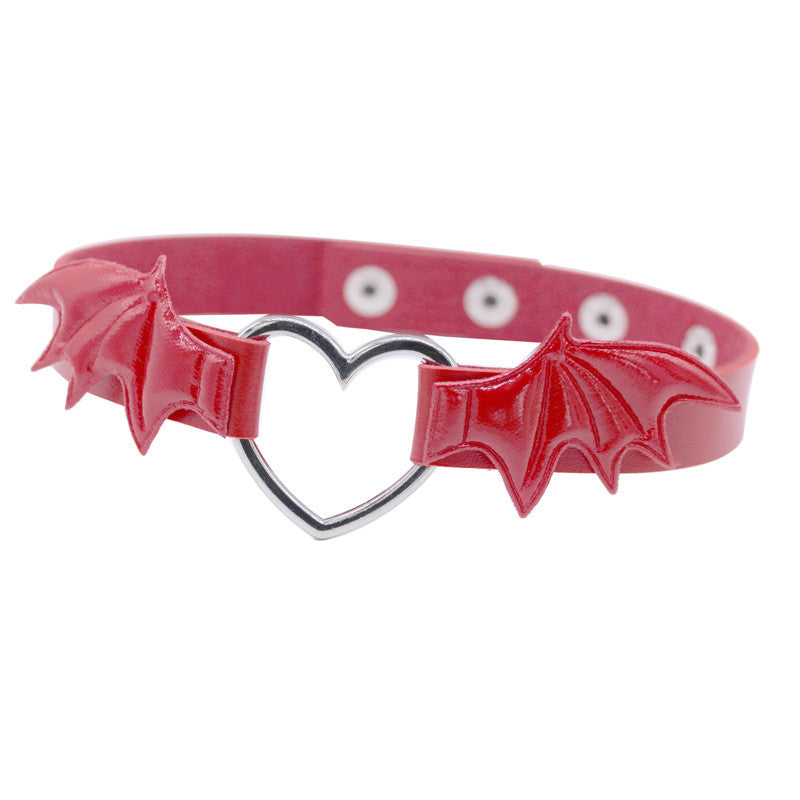 Skin Peach Heart Love Bat Wings Devil Necklaces