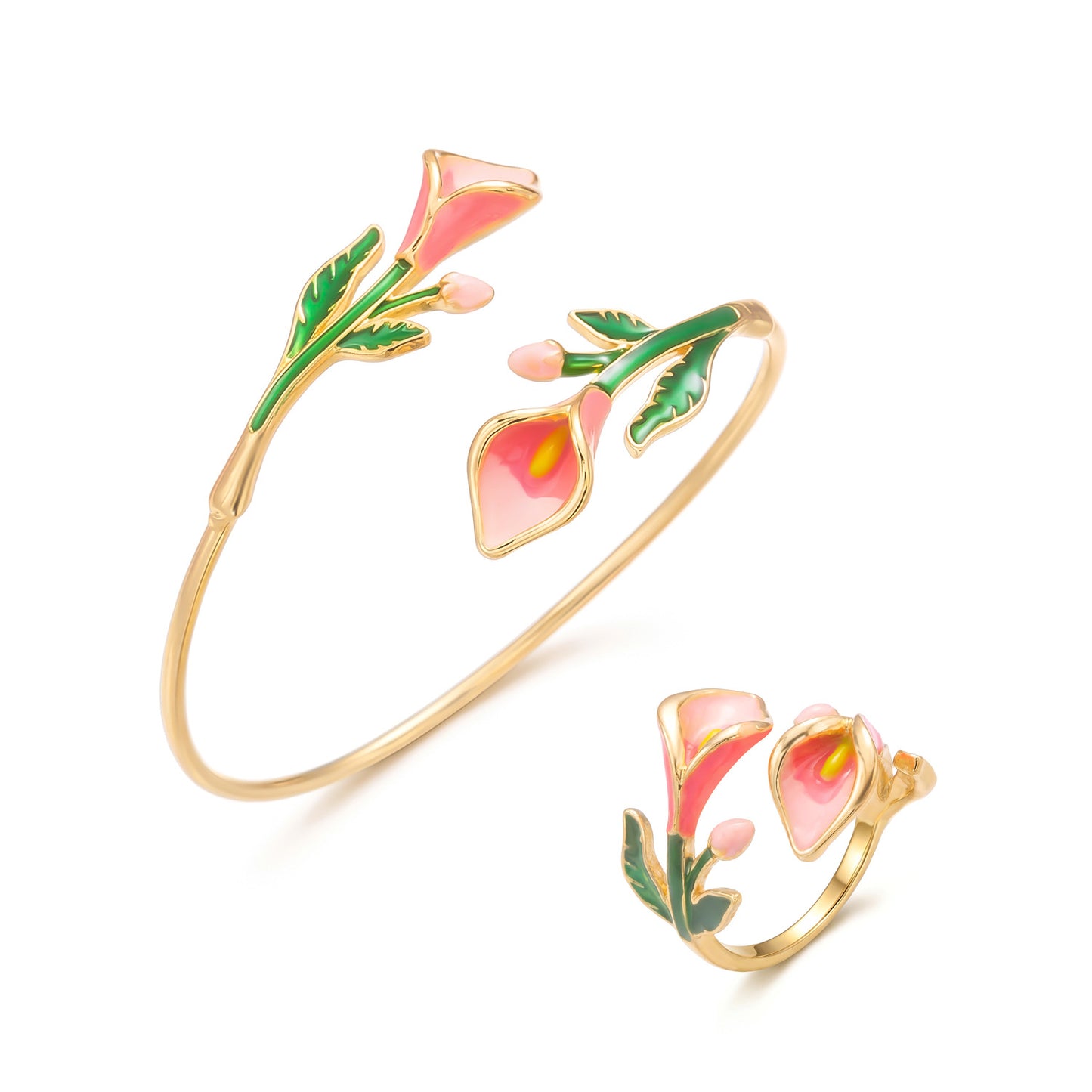French Romantic Oil Dripping Red Rose Flower Design Light Luxury Bracelets