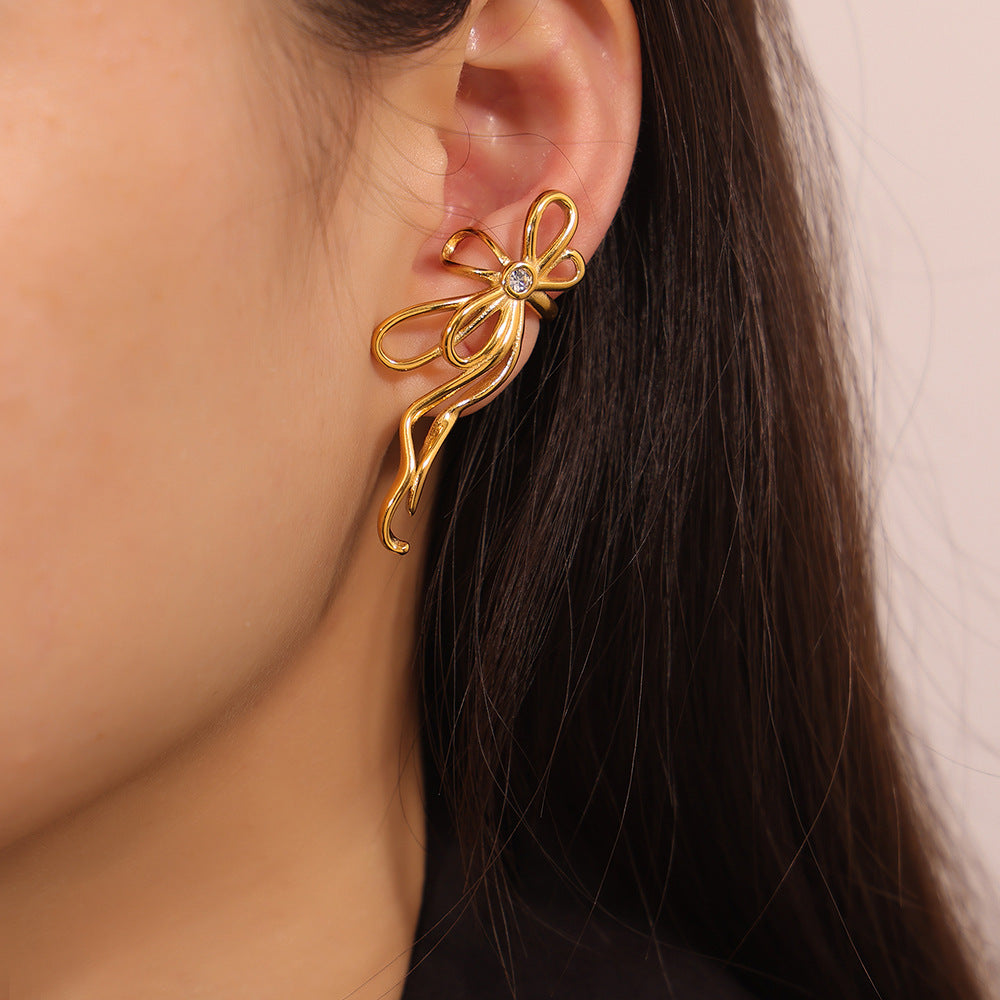 Women's For Without Piercing Creative Bowknot Design Rings