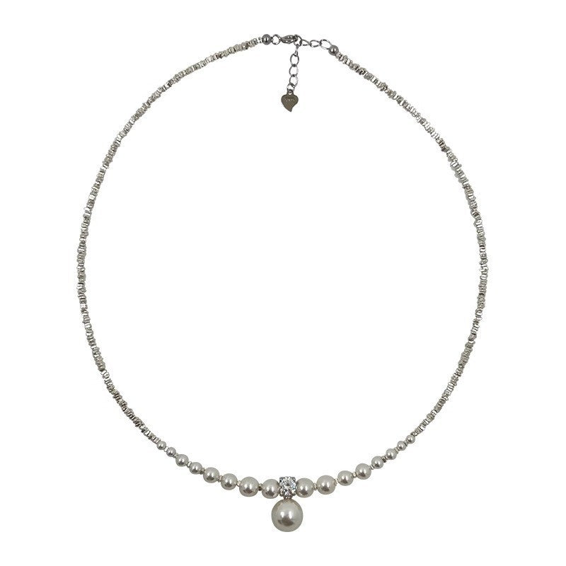 Fashion Light Pearl Sterling Sier Gradient Necklaces