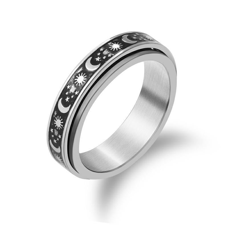 Moon Rotatable Titanium Steel Decompression Female Rings