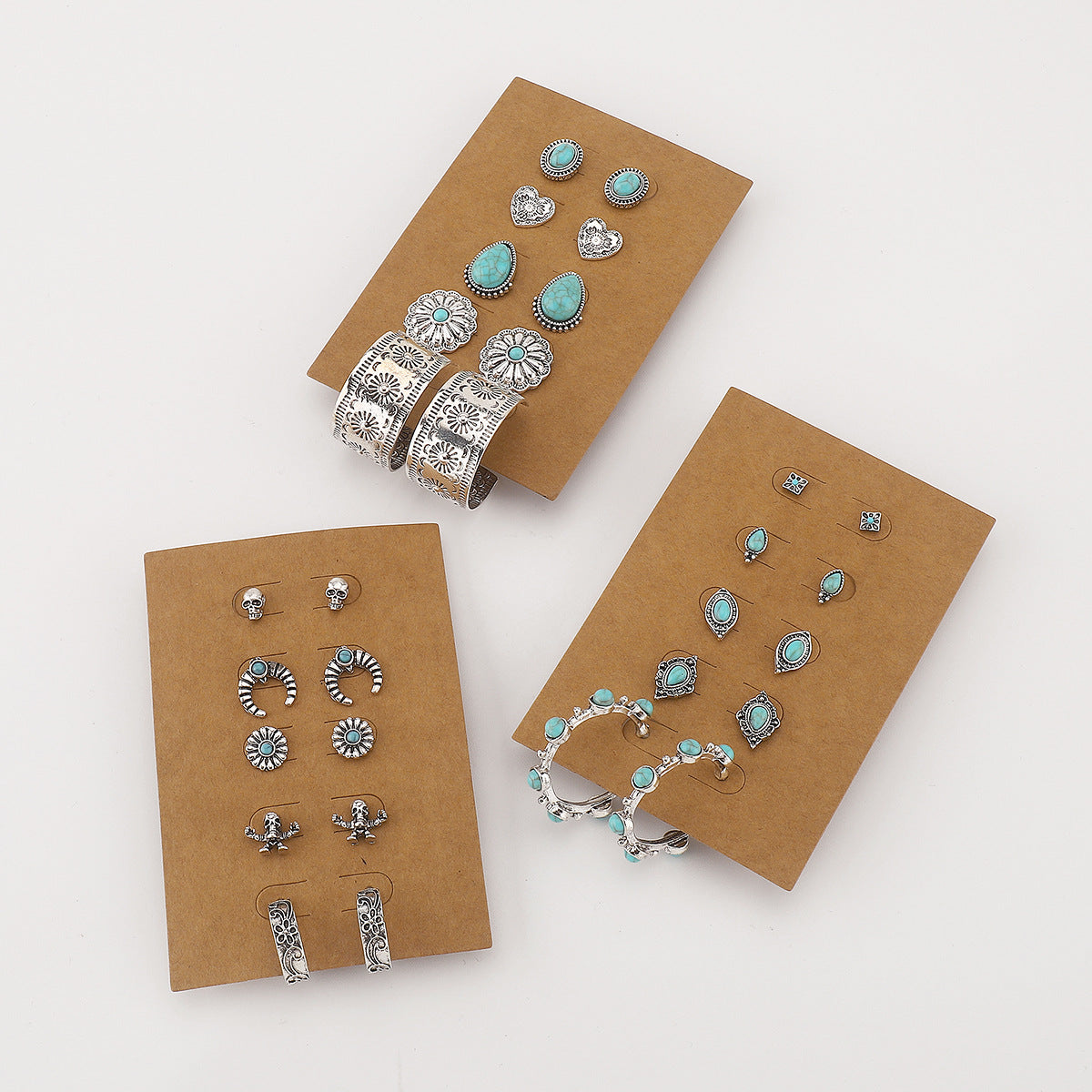 Heart Water Drops Geometric Pairs Earings Stud Earrings