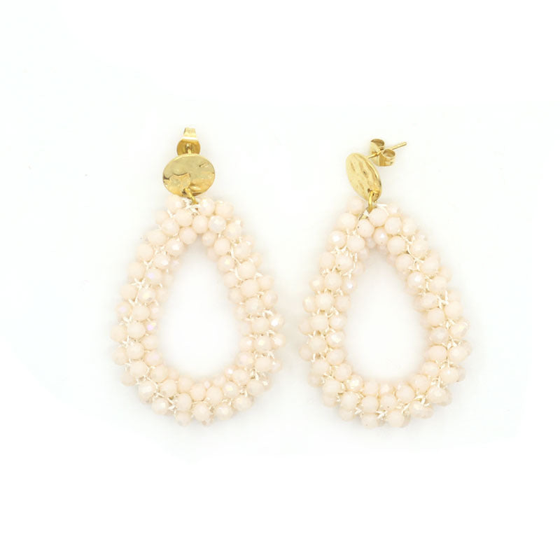 Women's Handmade Woven Crystal Fashion Water Drop Creative Bohemian Chic Earrings