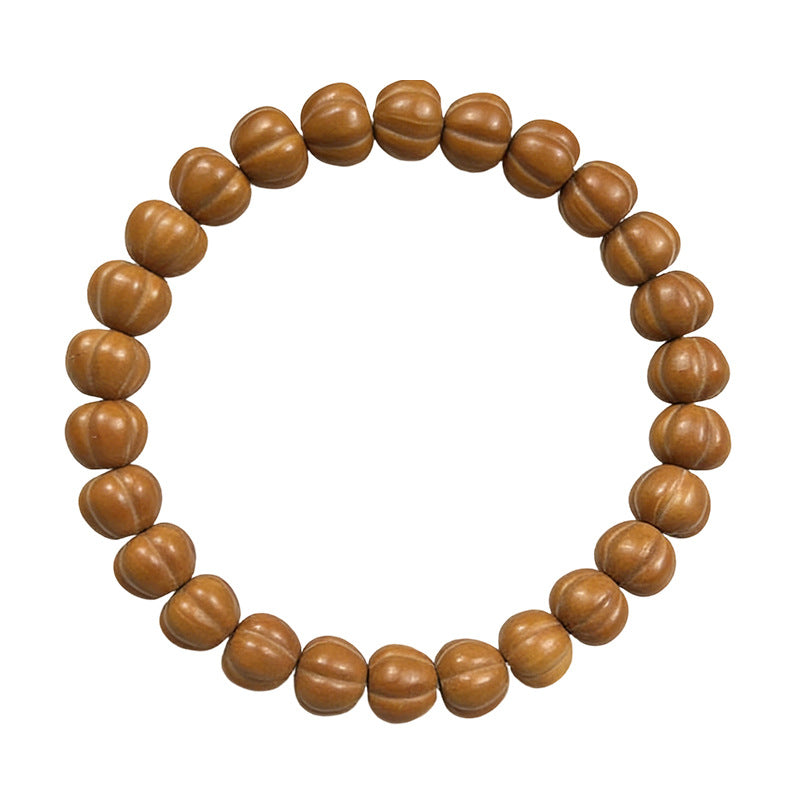 Women's & Men's Monkey Head Walnut Carved Pumpkin Small Single Bracelet