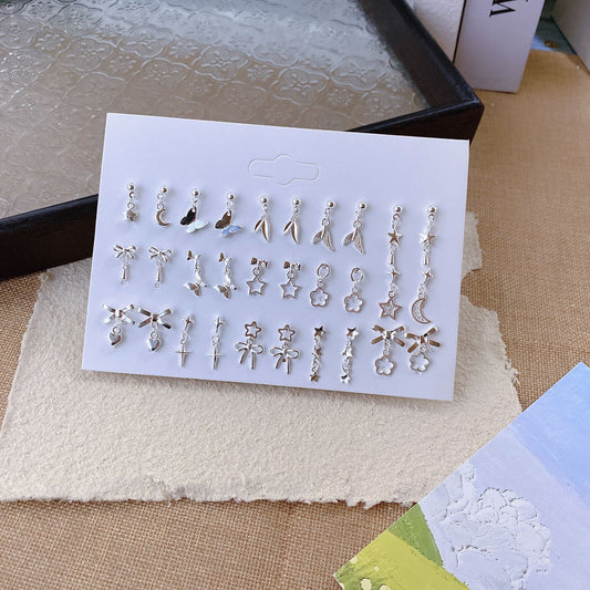 Simple Individually Packaged Exquisite Sier Bow Stud Earrings