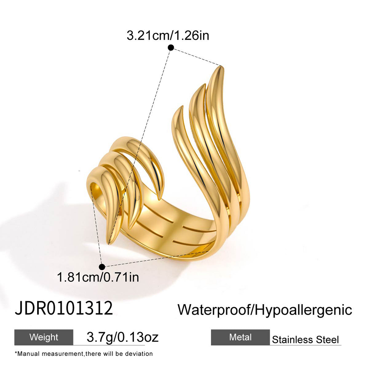 Linear Titanium Steel No Fading Female Ring