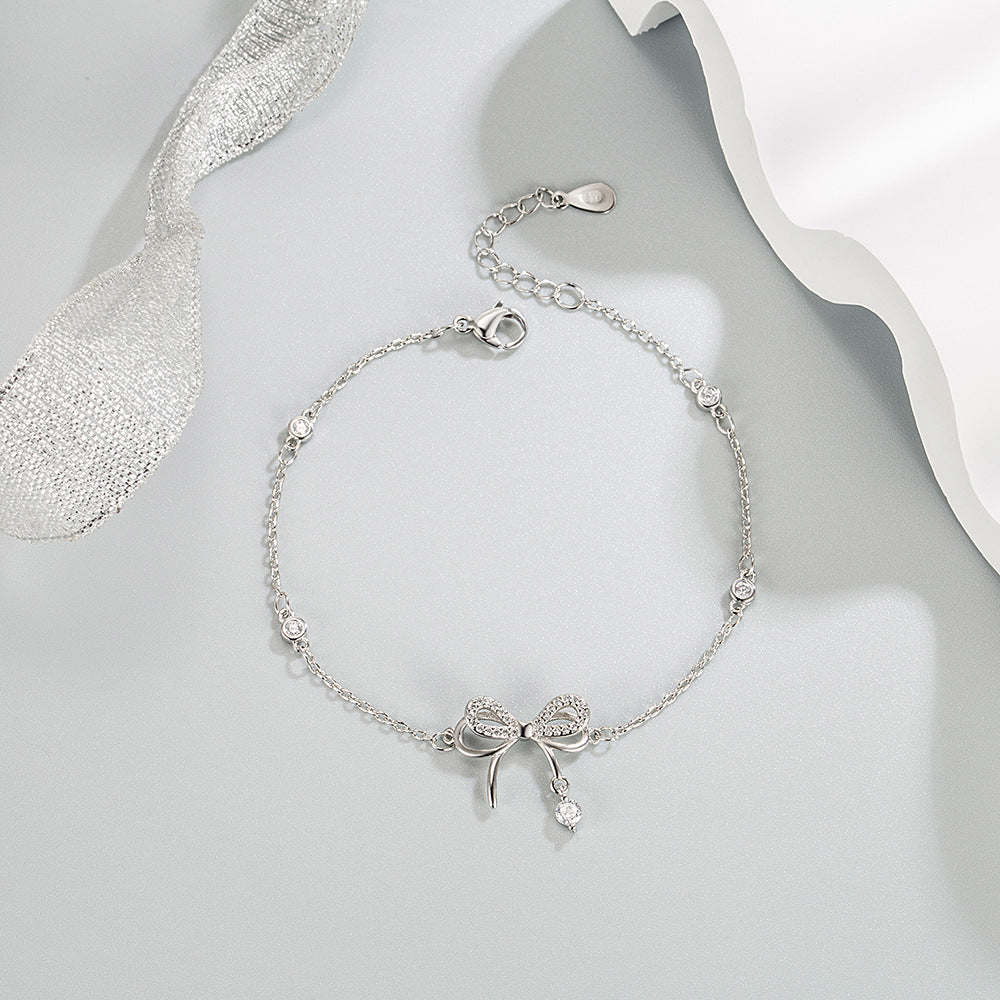 Women's Dream Dainty Bowknot Niche Light-weight Zircon Jewelry Set