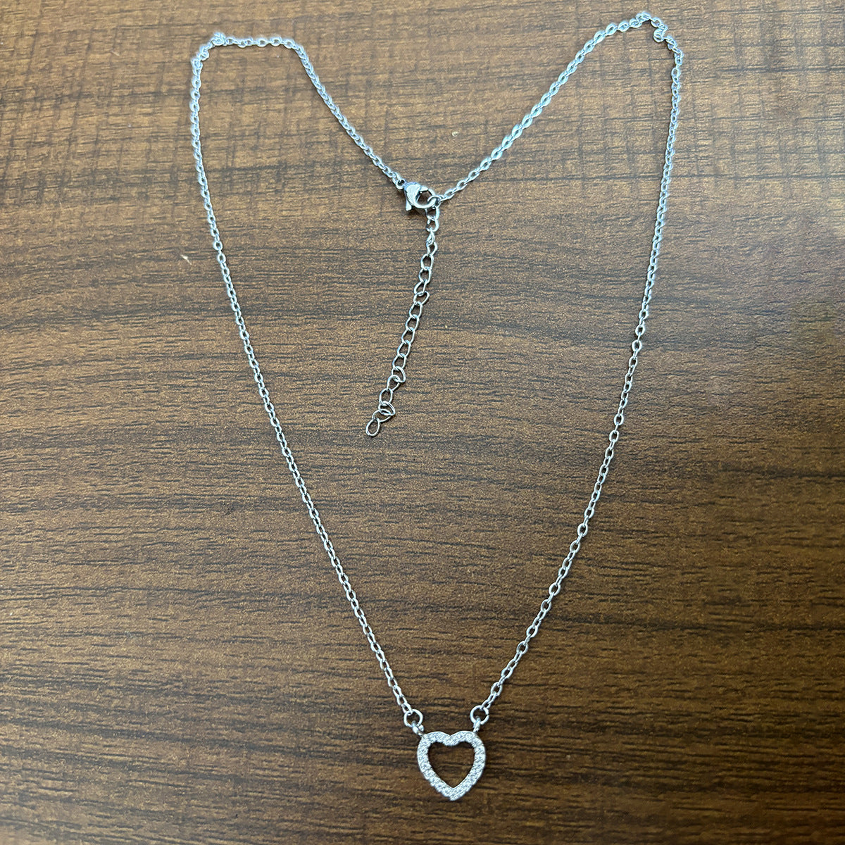 Copper Micro Inlaid Zircon Love Gold Necklace