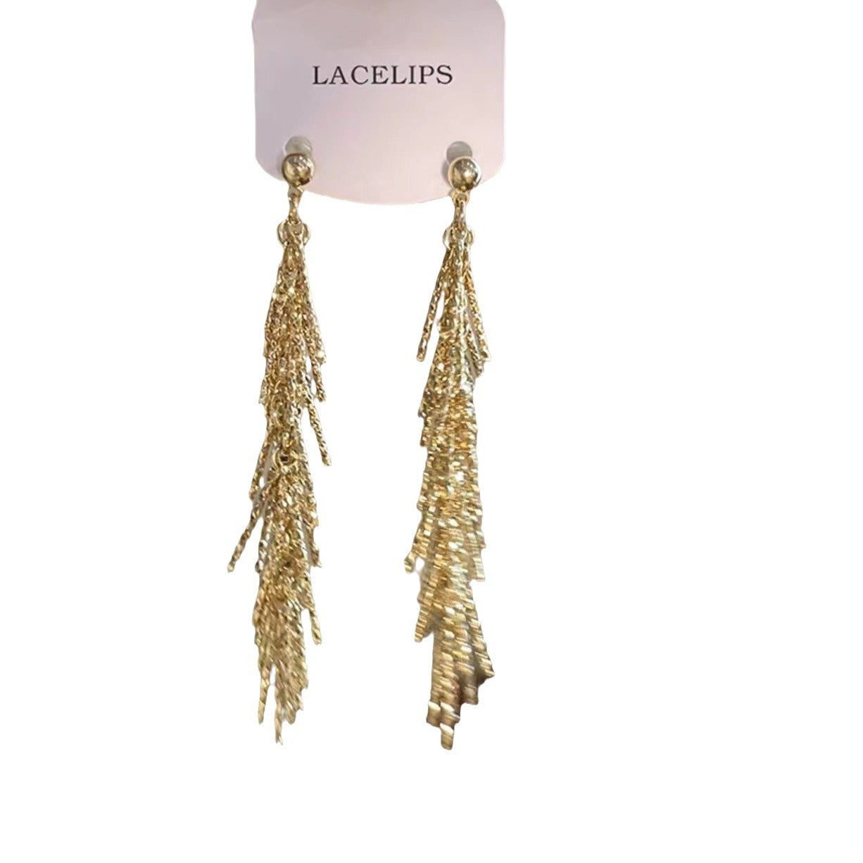 Women's High-grade Rose Crystal Tassel Niche Design Light Earrings