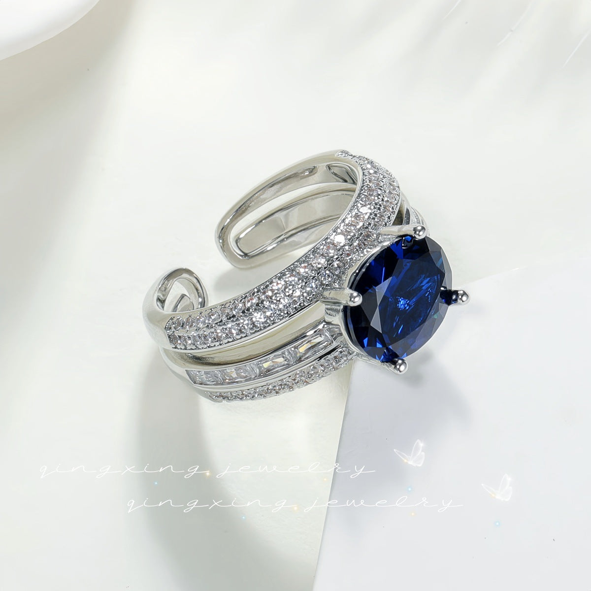 Zirconium Open One Style For Personality High Carbon Diamond Rings