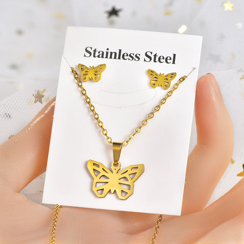 Titanium Steel Irregular Pattern Package Snowflake Puzzle Pendants