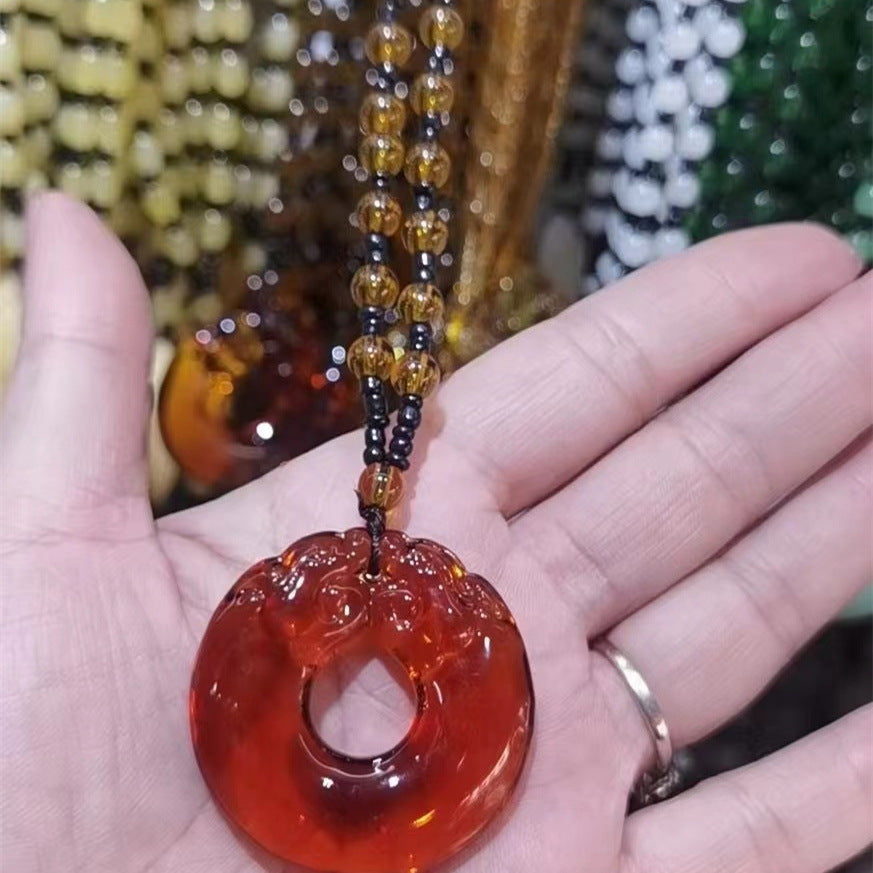 Chain Imitation White Jade Tiger Year Event Drainage Necklace