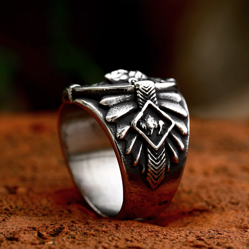 Men's Stainless Steel Hip Hop Retro Titanium Ring