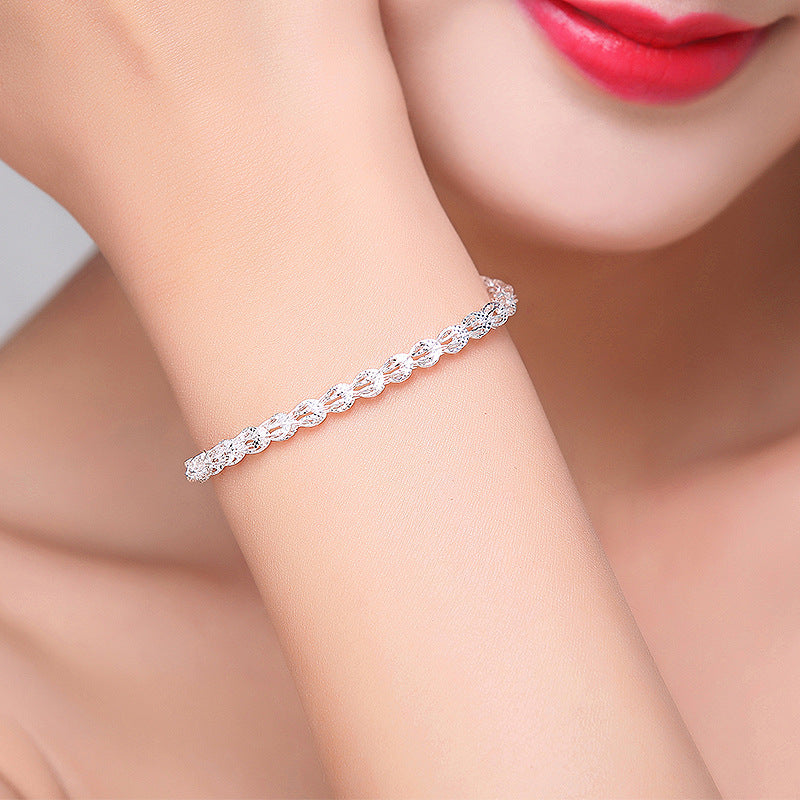 Korean Style Sier Plated Phoenix Tail Female Ethnic Bracelet