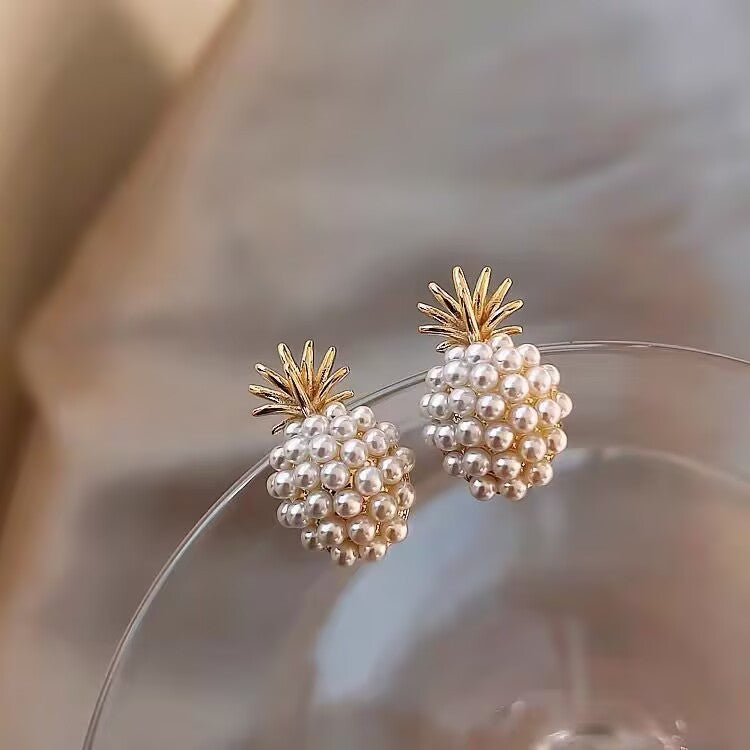 Women's Version Of Style Pearl Pineapple Small Simple Fresh Cold For Stud Earrings