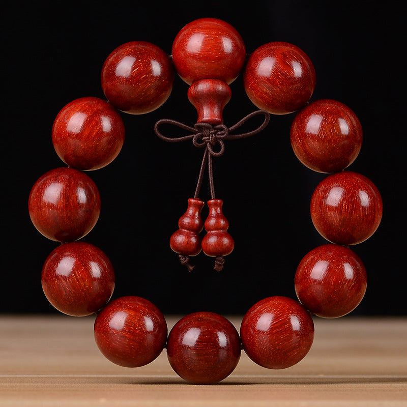 Women's & Men's Lobular Rosewood High Density Submerged Red Sandalwood Buddha Beads Bracelet