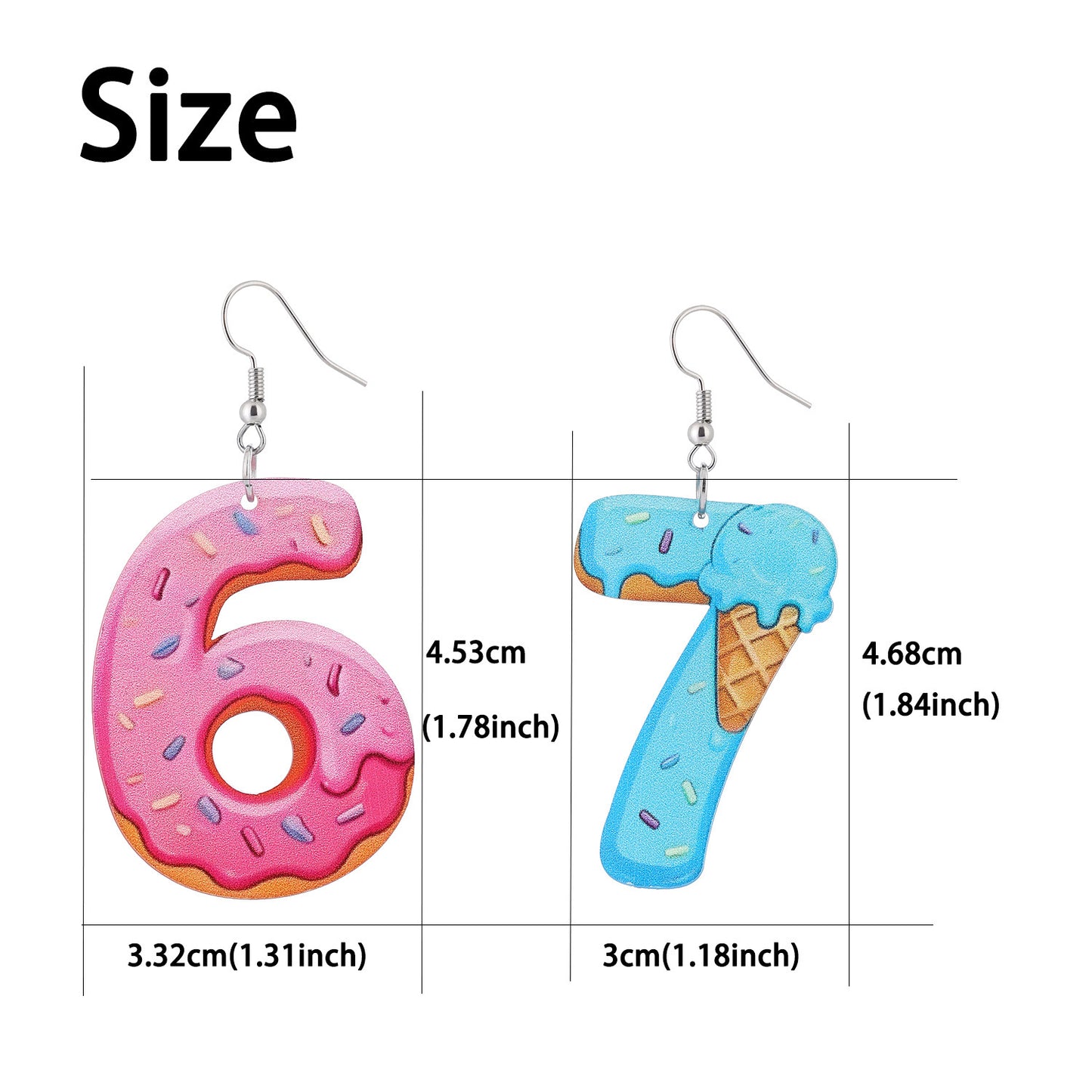 Fashion Numbers Flat Acrylic Creative Personality Ice Cream Rings