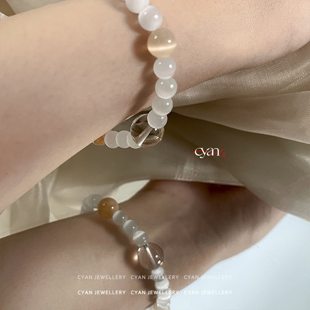 Mango Solar Terms Chinese Style White Clear Bracelets