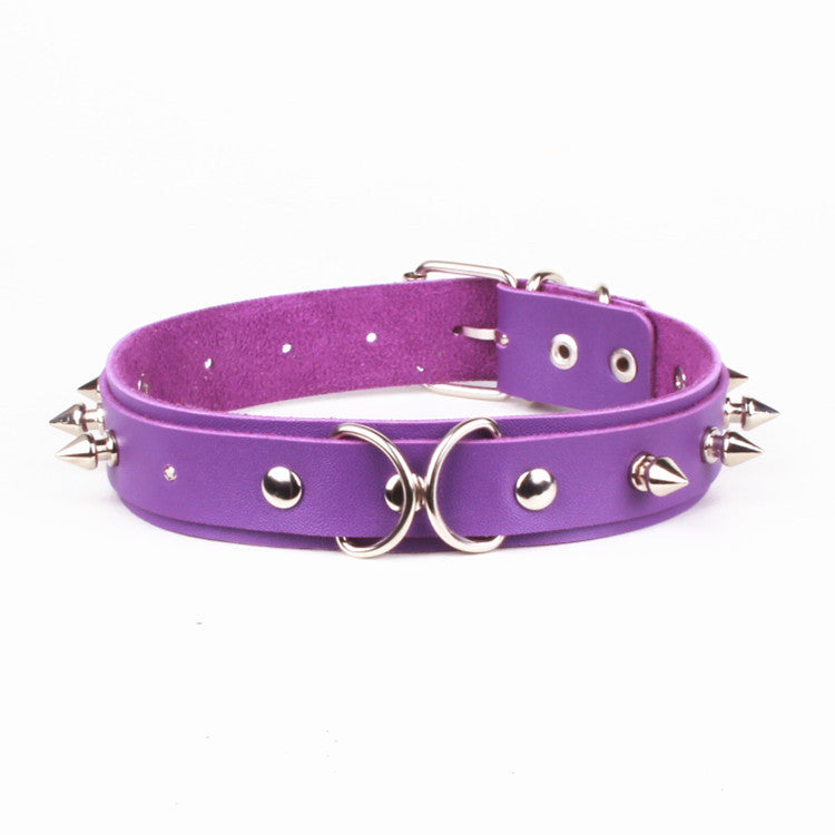Punk Leather Nail Personalized Couple Street Collar