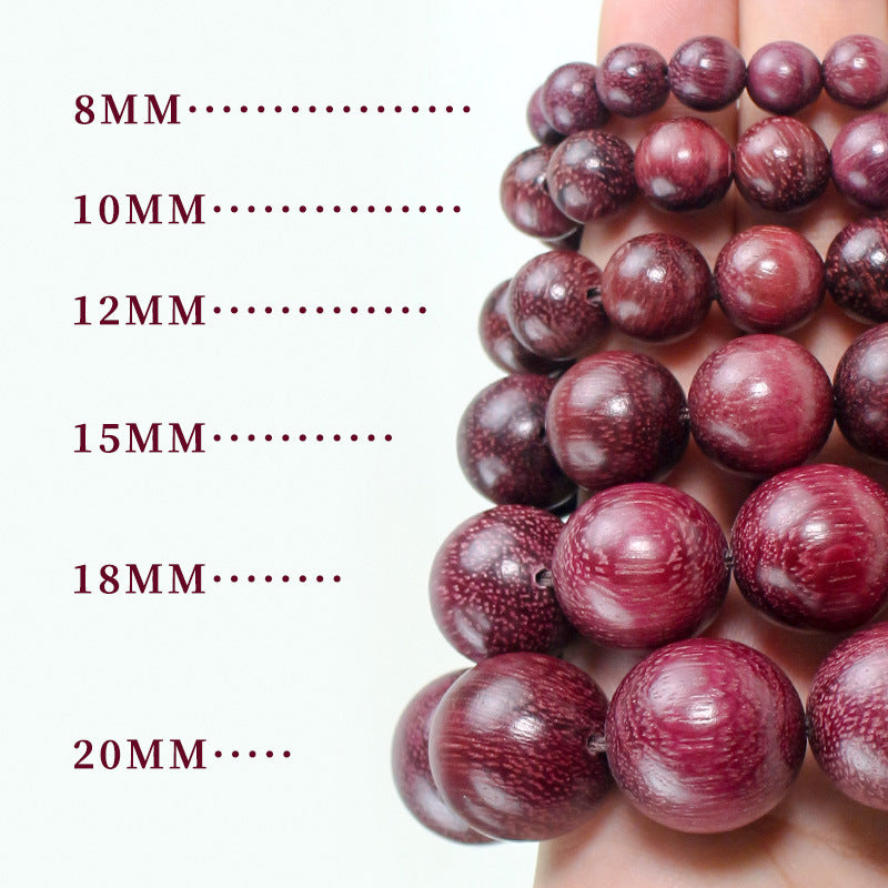 Women's & Men's Violet Buddha Beads Chinese Style Rose Rosewood National Wooden Bracelet