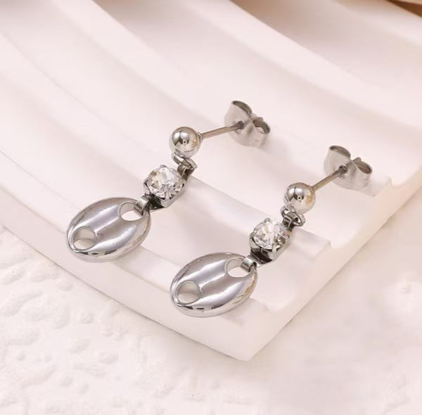 Pig Nose Diamond Ear Trendy High Quality Jewelry Set