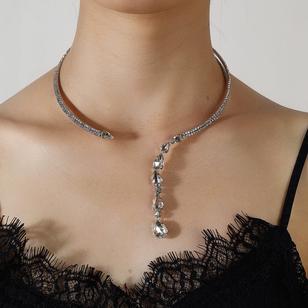 Women's Bridal Party Dinner Big Gem Headdress Collar