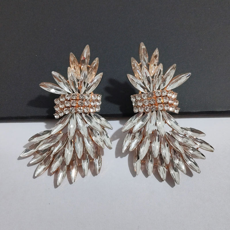 Full Diamond Wheat Wings Exquisite Elegant Graceful Fashion Rings