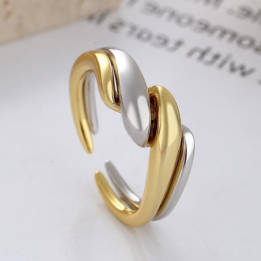 Unique Color Matching Thick Hemp Flowers Copper Twisted Rings