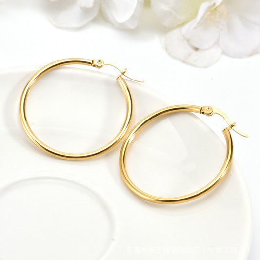 Women's & Men's Fashion Classic Stainless Steel Trendy Round Earrings