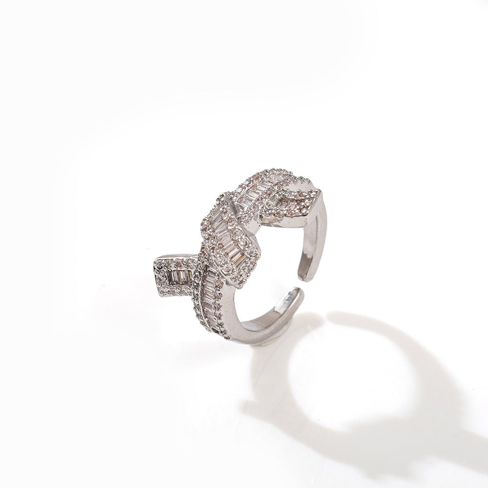 Diamond Open Light Luxury Minority Design Ring