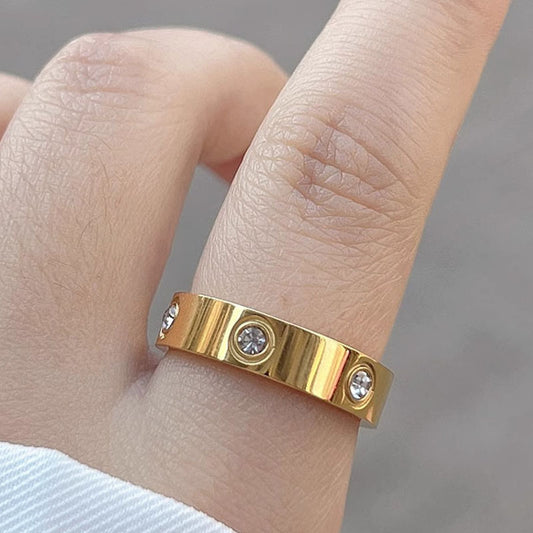 Titanium Steel Full Diamond Female Fashion Rings