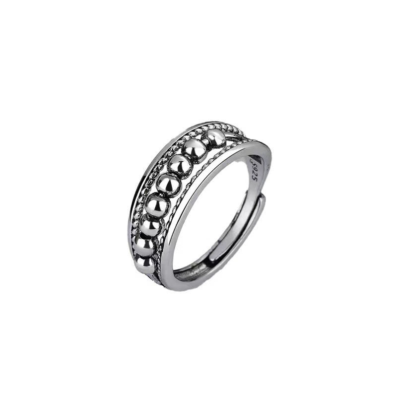 Women's Of People Three-ring Smart Lucky Beads Light Luxury Exquisite Ring