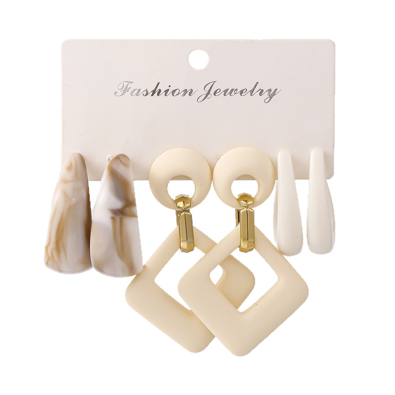 Women's Fashion Personality Wear Resin Shaped Suit Earrings
