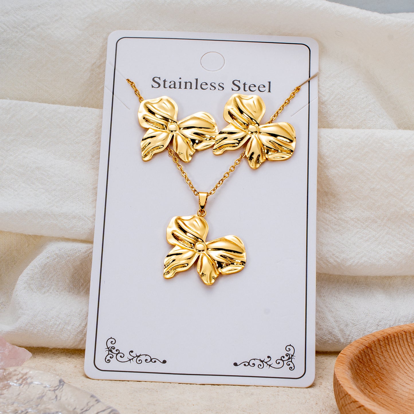 Fashion Personality Stainless Steel Light Luxury Jewelry Set