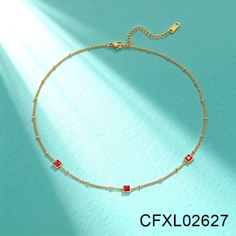 Women's Light Luxury High-grade Titanium Steel Simple Geometric Necklace