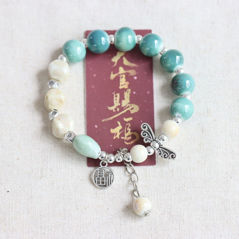 Chinese Ceramic Ethnic Style National Porcelain Bracelets