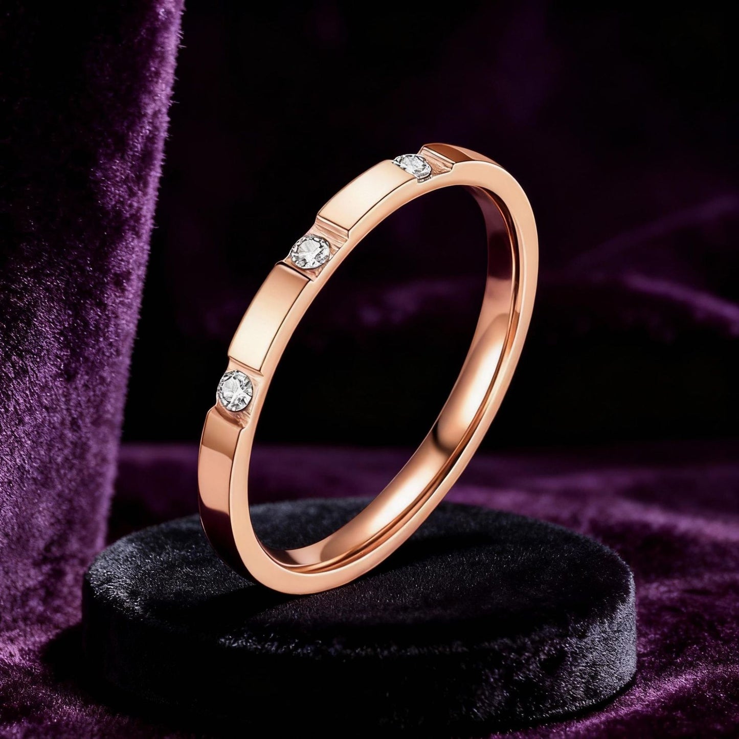 Glamorous Titanium Steel Niche Shank Stainless Ring