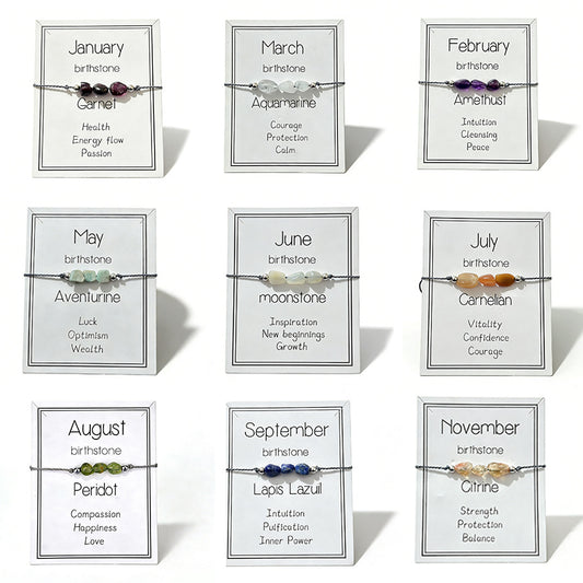 High Sense Birthstone Carrying Strap Creative Natural Stone Hand-woven Bracelets