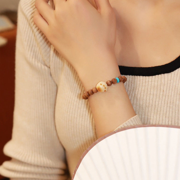 Flavor Cat's Paw Natural Fragrance Old Peach Wood Female Charcoal Bracelet