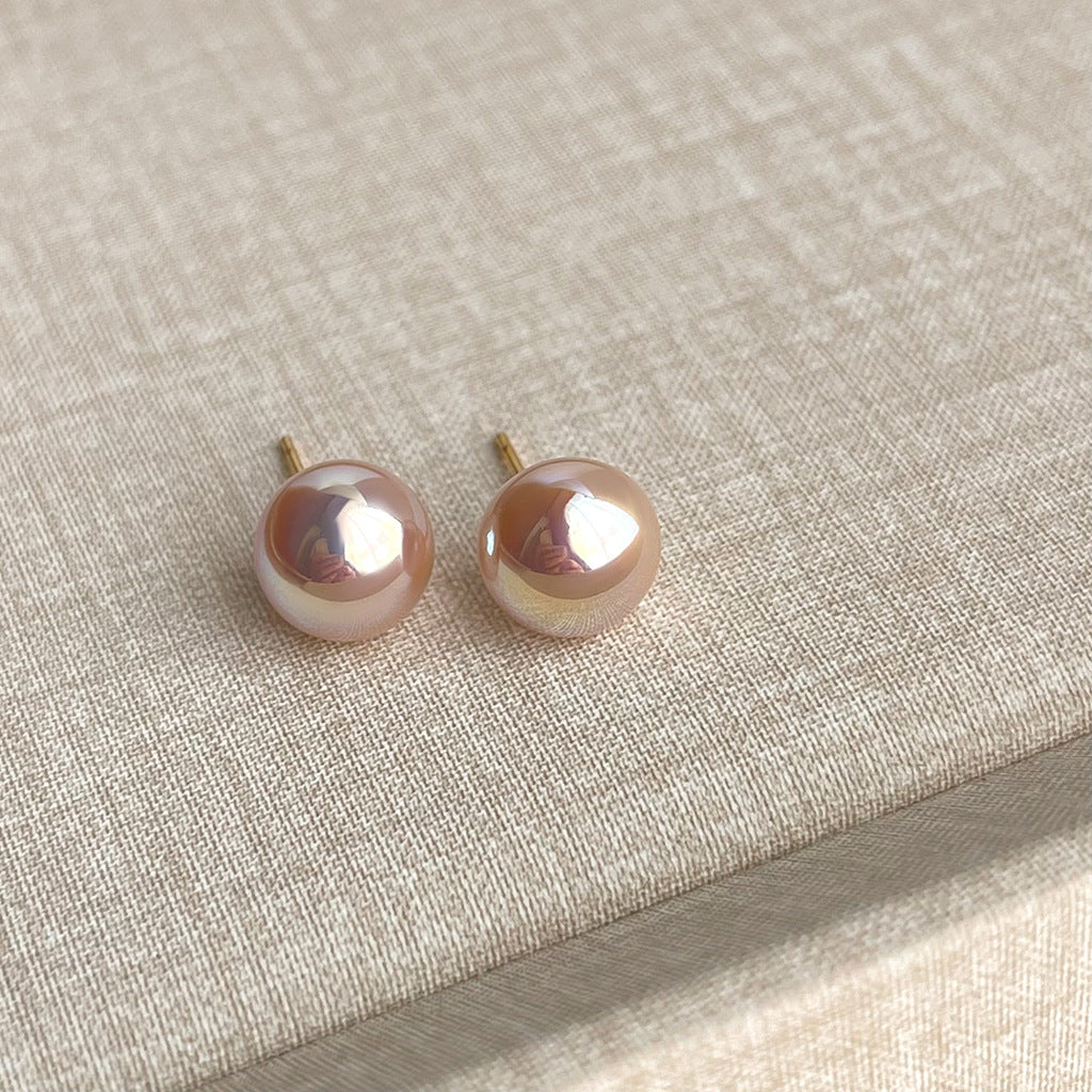 Entry Lux Style Steamed Bread Pearl Earrings