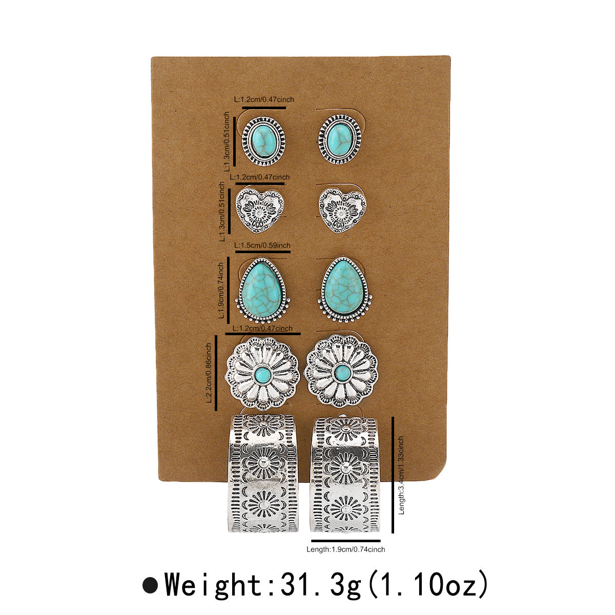 Heart Water Drops Geometric Pairs Earings Stud Earrings