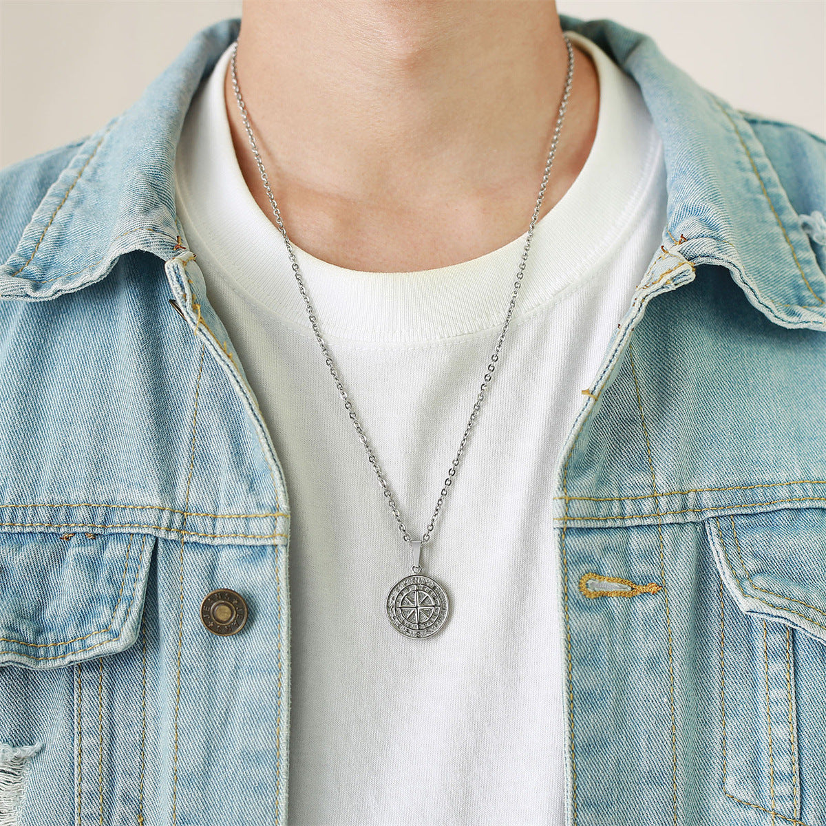 Men's Gold Coin Stainless Steel Hip Hop Necklaces