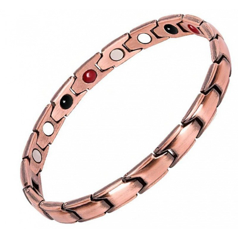 Jingling Retro Pure Copper Magnet Open-ended Bracelets