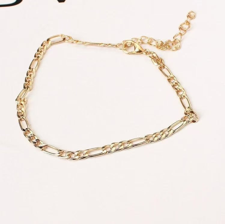 Women's Fashion Simple Metal Chain Foot Pure Bracelets
