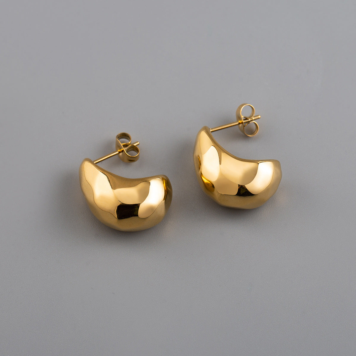 Women's Vacuum Electroplating Water Drop Ear Geometric Round Elegant Earrings