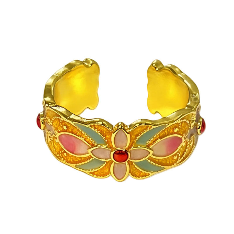 Women's Luxury Gold Retro Fashion Elegance Niche Design Open Exquisite Ring