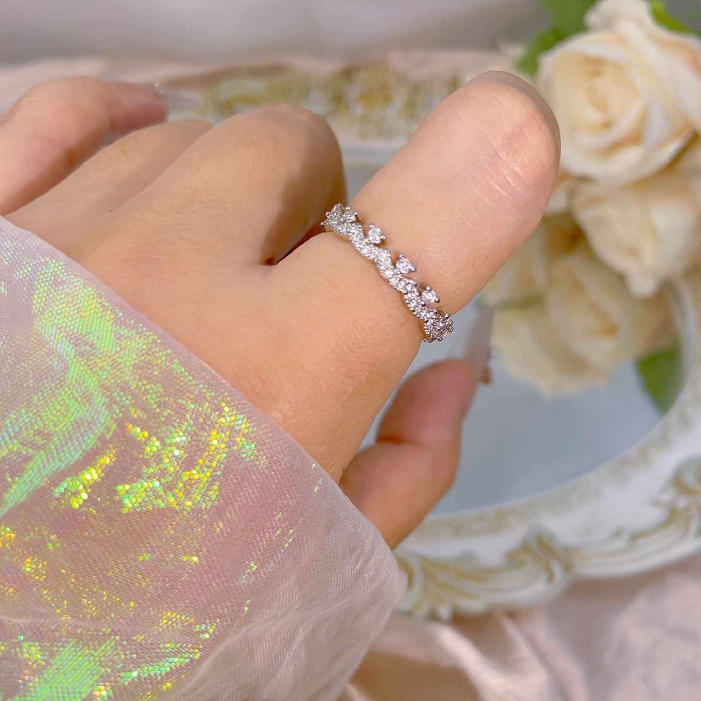Yuan High-quality Zircon High-grade Color Retaining Open Rings