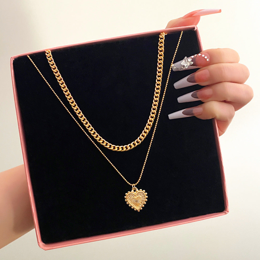 Women's Trendy Alloy Love Retro Thick Chain Necklaces